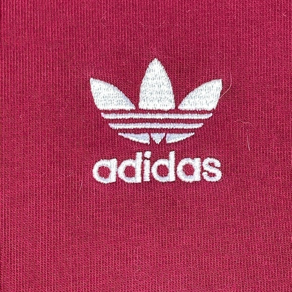 Vintage Adidas Adicolor Hoodie Sweatshirt 3 Stripe Long Sleeves Red Sz S - Picture 7 of 10